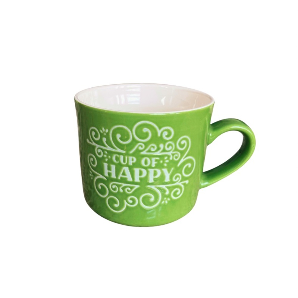 OPAL HOUSE || GREEN, WHITE || TEA/COFFEE MUG WITH HANDLE